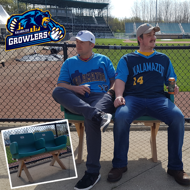 Official Stadium Seat Bench Kalamazoo Growlers